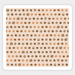 Watercolor dot to dot in fawn, orange and cream Sticker